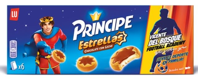 Príncipe Estrellas Galletas Rellenas de Crema de Leche y Cubiertas de Chocolate con Leche en Forma...