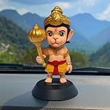 RIANZ Lord Shree Hanuman Ji Idol for Car Dashboard,Office Table,Home Decor|Little Balaji Bajrangbali Sankat Mochan with Gada Figurine|God Statue for Gifting Kids,Family & Friends ,9.5 cm,5.5 cm