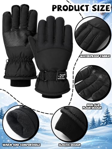 Image of Bencailor 3 Pairs Kids Ski Gloves Children Winter Gloves