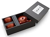 Original japanische Teekanne, Kyusu, mit 2 Becher: Shudei Kyogata. Integriertes Tee-Sieb aus Edelstahl. Echt japanisches Tee-Set aus natürlichem Tokoname-Ton in schöner Geschenk-Box…