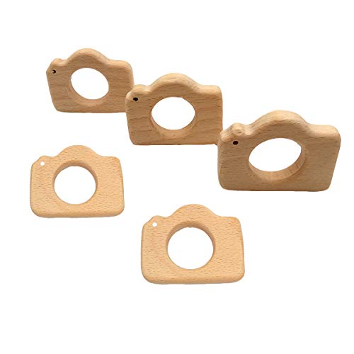 Image of 10pcs Lovely Cartoon Wood Camera Children's Toys Pure Natural Animal Shape Beech Wooden Toys Handmade Pattern DIY Jewelry Making Necklace Pendant
