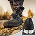 12 Pack Large Shoe Bags for Packing with Clear Window, Dustproof Drawstring Travel Shoe Storage Bags for Men & Women, Black
