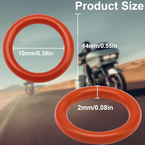 Image of 25PCS 11105 O-Ring, OEM Size Nitrile Rubber Seal, Compatible with V-Twin Cruiser & Touring Style Motorcycles - Engine, Transmission & Primary Drive - Leak Proof & Vibration Resistant (Orange)