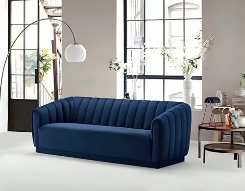 Image of Stylish & Modern Heavy Duty & Luxurious Traditional 3 Seater Sofa Chesterfield Sofa Arm Sofa Three Seater Sofa for Living Room Guest Room Hotels & Office. (Blue)