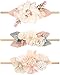 VOBOBE Baby Girl Nylon Headbands Infant Flower Elastic Hair Band Bows Wraps For Newborn Toddler Hair Accessories Pack of 3,Flower Td003,Medium