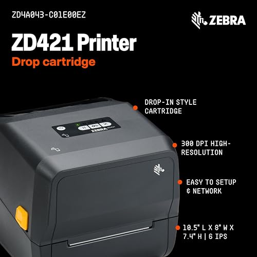 Image of Zebra ZD421 Thermal Transfer Shipping Label Printer | 4x6 | No Ink Required