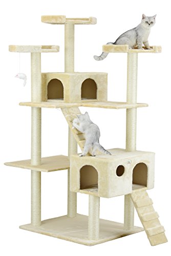 Image of Go Pet Club Cat Tree, 50W x 26L x 72H, Beige