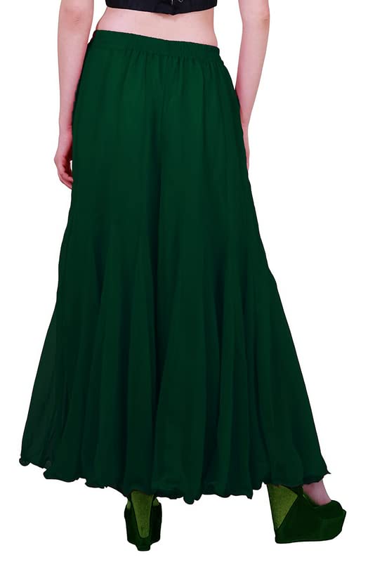 Kvish Regular Loose Fit Solid Colour Georgette Flared Sharara Palazzo for Women (Bottle Green-XX-Large) offers donot miss 2 Kvish Regular Loose Fit Solid Colour Georgette Flared Sharara Palazzo for Women (Bottle Green-XX-Large) offers donot miss