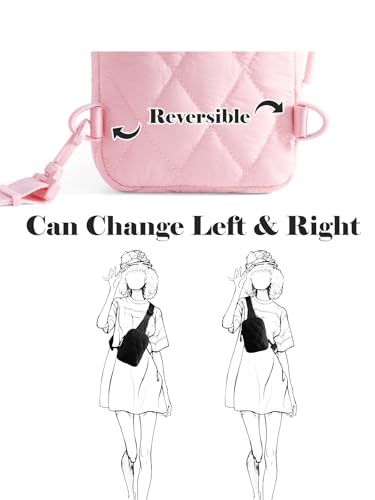 Quilted Puffer Sling Bag for Women Small Backpack Crossbody Chest Bag Fanny Packs Purses for Casual Traveling Hiking3