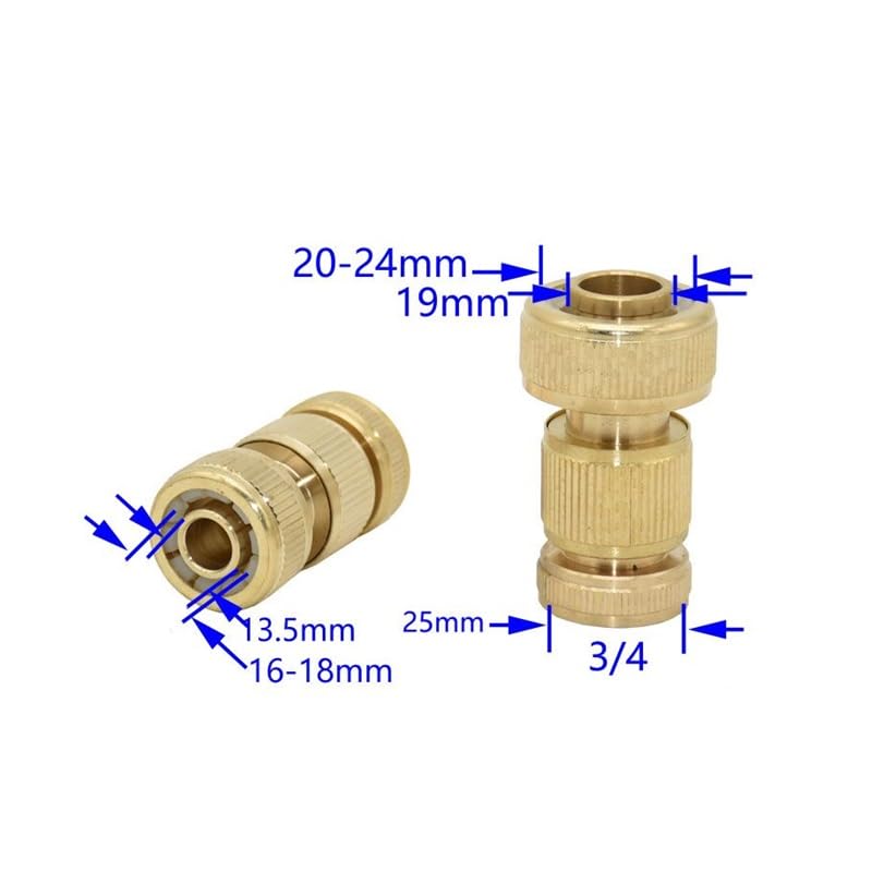 5 set ottone femmina da 3/4 "a 1/2" 3/4 "connettore for tubo flessibile 16mm 20mm tubo da giardino raccordi in ottone adattatore adattatore for pistola ad acqua(1/2")