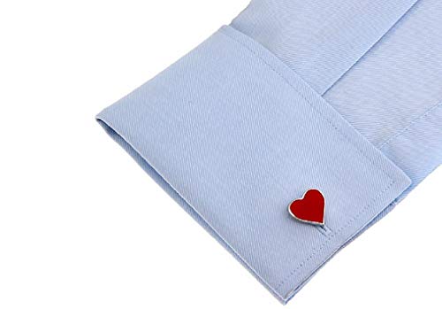 MRCUFF Heart Shaped Valentine Red Pair Cufflinks in Presentation Gift Box & Polishing Cloth4