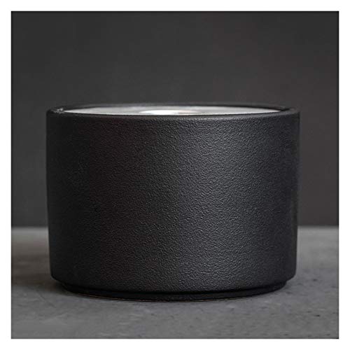 AcLipS Cinzeiros cinzeiro simples e atmosférico com tampa cinzeiro de cerâmica com textura fosca anti-cinzas volantes adequado para muitas ocasiões cinzeiro (tamanho: Preto)