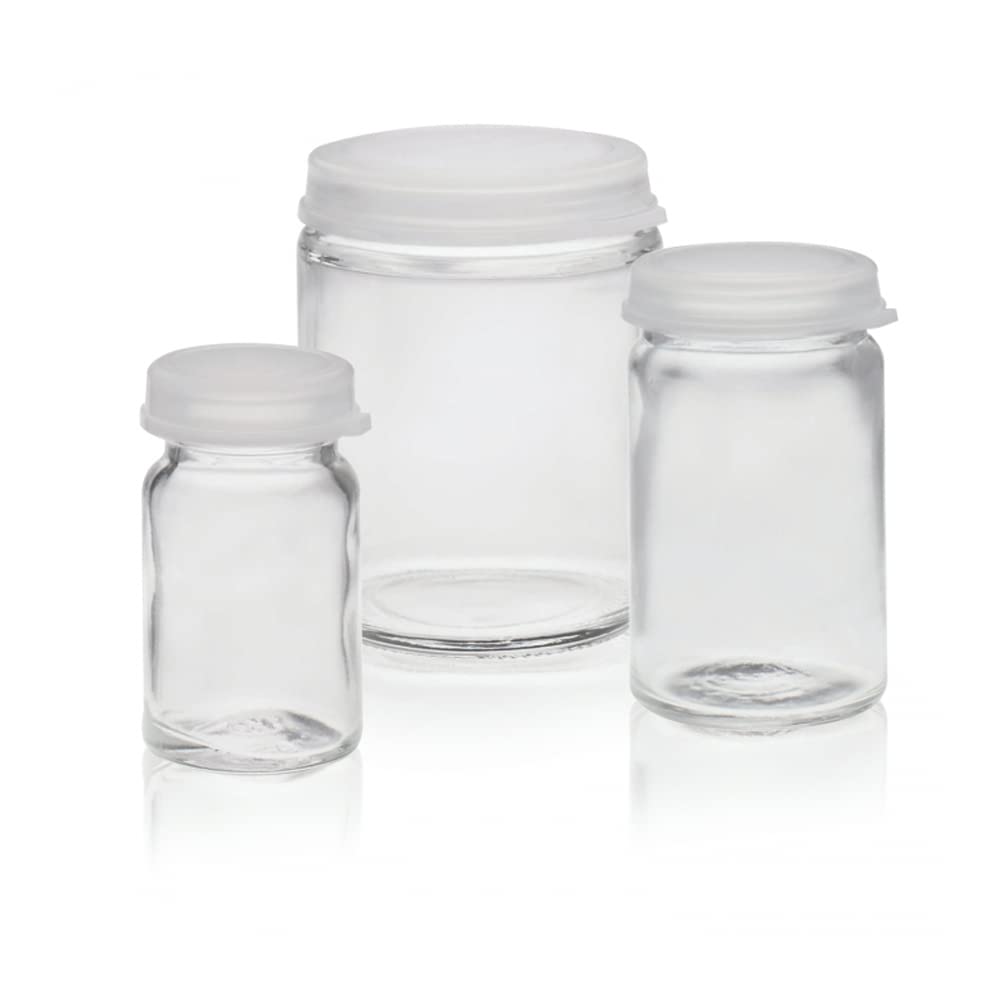 Wheaton 225534 Sample Bottle, 8mL, Glass, With Size 22 Snap Cap Attached, 22mm Diameter x 39mm (Case of 144)