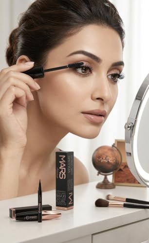 Image of Premium Eye Makeup | fabulous Mascara and Eyeliner Combo - Intense Black, Smudge-Proof & Waterproof Eye Makeup Set | Volumizing Mascara for Long Lashes & Precision Tip Liquid Eyeliner for Dramatic Look (2-in-1 Kit)