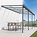 Terrassendach Veranda Aluminium transparentes Dach | Terrassenüberdachung Veranda XXL anthrazit 618 x 300 x 263-278 cm (LxBxH)