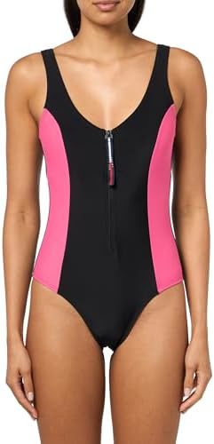 Tommy Hilfiger Women's Over The Shoulder Half Zip One Piece Swims...