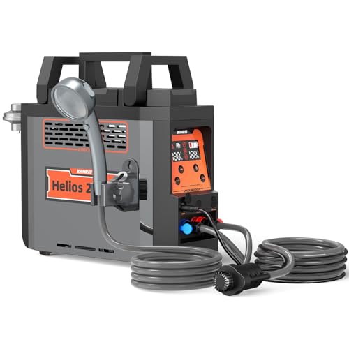 Kohree Helios 20 Pro, Portable Water Heater, 20,000 BTU 4000mAh Rechargeable Battery, Shower Pump, Propane Water Heater for Outdoor Camping Cleaning
