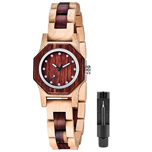 Montre à quartz en bois coloré : l'élégance naturelle d'un design classique pour couple