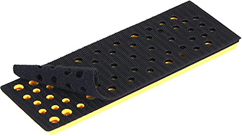 Mirka Schleifschuh Härtegrad Medium + Schutzauflage 70 x 198 mm Klett für Schwingschleifer Mirka DEOS DEOS383CV mit 48 Absauglöcher für staubfreies Schleifen mit Netzschleifmitteln