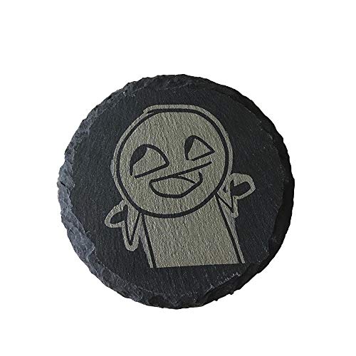 Image of MONKEY SUN 12-Pack Gorgeous Black Slate Stone Coasters - Round Slate Stone Coaster for Bar Kitchen Home Decor, Handmade Decorations, 4 x 4 Inches