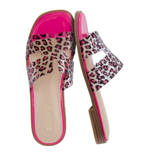 Image of CUSHIONAIRE Voyage Cutout Strap Slides for Women, Slip On Summer Flats, Trendy Footwear, Memory Foam Vegan Leather Comfortable Vacation Style Sandals