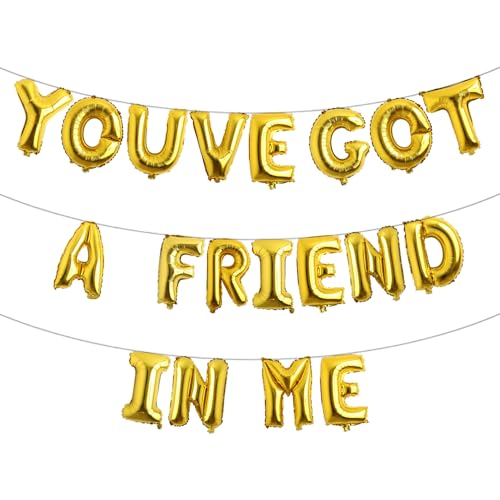 You've Got A Friend In Me Balloon Banner You've Got a Friend In Me Matching Toy Inspired Story Birthday Party Supplies (YOUVE GOT A FRIEND IN ME Gold)