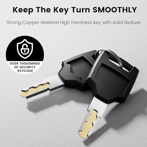 Image of RV Door Lock Replacement with Paddle Latch, Black RV Door Handle Lock for Travel Trailers and Campers,Includes 4 Keys