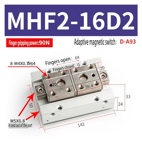 Pince de manipulateur MHF2-16D2 à griffe d'air parallèle