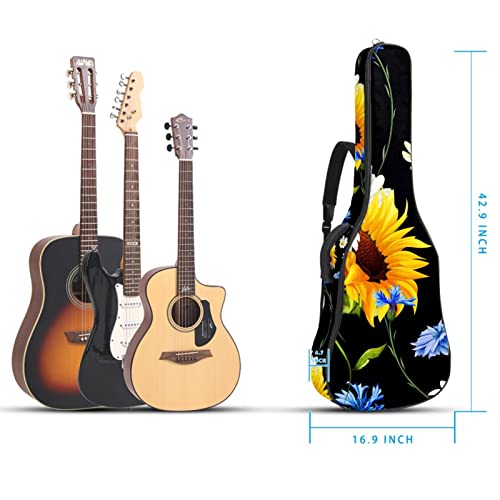 Sunflowers Camomille Housse de transport rembourrée imperméable Oxford pour guitare avec bandoulière réglable - Les Beatles, Paul McCartney, John Lennon, RIngo Starr, George Harrison Sunflowers Camomille Housse de transport rembourrée imperméable Oxford pour guitare avec bandoulière réglable – Image 6