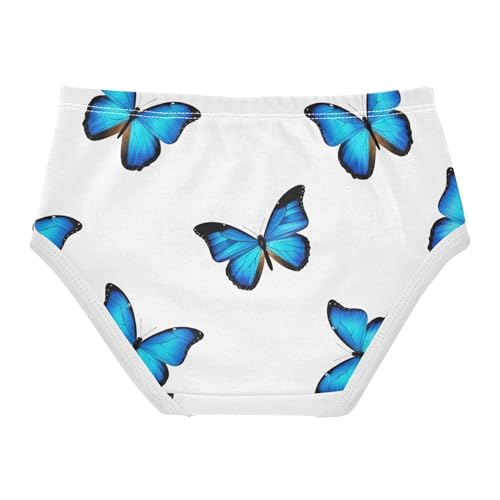 Blue Butterflies White Toddlers Underwear Floral 2t Cotton Panties Little Girl Colorful Kids Undies Briefs2