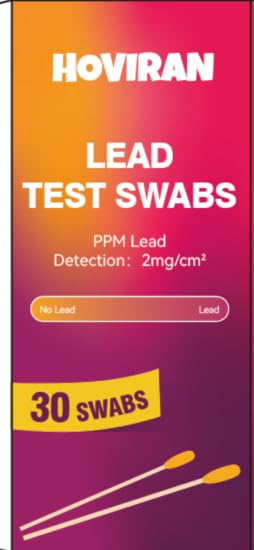Lead Test Kit, 30 Lead Test Swab for All Surfaces - Painted, Dishes, Toys, Jewelry, Metal, Ceramics, Wood, Use Water Only 30 Seconds Rapid Results