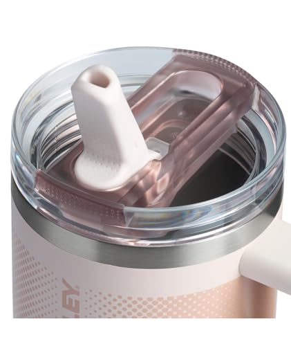 Image of Stanley Quencher Protour Flip Straw Tumbler With Leakproof Lid 20 Oz | Built-In Straw & Handle | Cupholder Compatible For Travel | Insulated Stainless Steel Cup | BPA-Free | Rose Quartz Fade 590 Ml