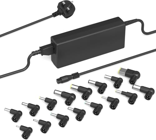 90W Universal Laptop Charger UK Compatible with HP Lenovo Acer Asus Dell IBM Toshiba Sony Fujitsu Gateway Notebook Ultrabook Chromebook Power Supply Cord with 16 Tips