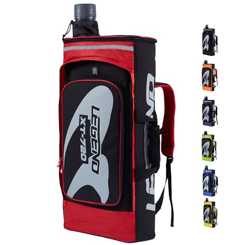 Legend XT720 Takedown Recurve Bow Case - Protective Nylon Archery Backpack Bag, Padded Recurve Bow and Arrow Case for Archery Accessories & Gears with Multiple Pockets, Arrow Tube Included - Red