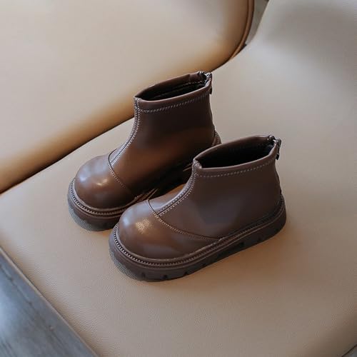 Black Platform Booties for Toddler Girls Front Zipper Cheer Shoes Outdoor Warm Non Slip Mary Toddler Rain Boots2