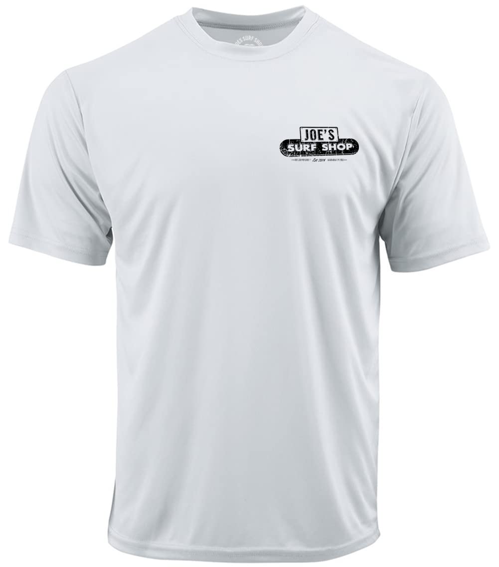 JOES SURF SHOP Vintage Beach Moisture Wicking Graphic Tee-L-White