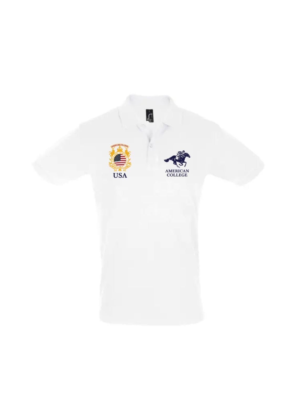 AMERICAN COLLEGE USA Polos Manches Courtes Garçon Fille Mixte Enfant