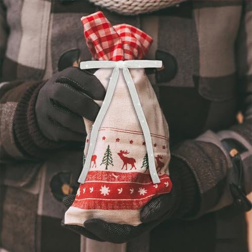 Image of 24 PCS Velvet Bows Christmas Ornaments Decorations, Sparkly Glittery Silver White Velvet Christmas Tree Bows Decor, Unique Vintage Elegant Xmas Home Holiday Decor for Tree Mantle Wreath Gift Wrapping