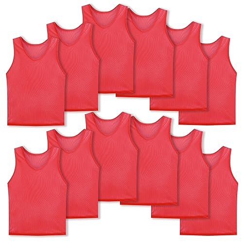 Image of Scrimmage Vests Pinnies Team Practice Jerseys for Kids,Youth and Adult Sports Soccer,Football,Basketball(12 Pack)