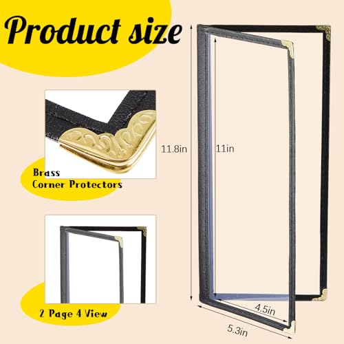 Image of Ziliny 1 Pcs 4.5 x 11 in Transparent Restaurant Menu Covers, Clear Covers