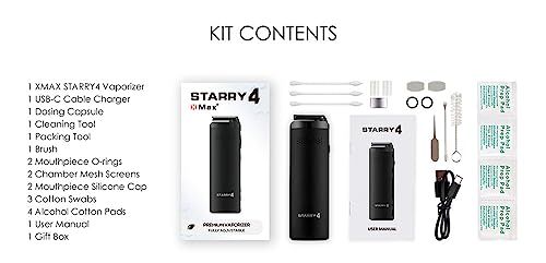 Xmax Starry V4 2023, Ultra Premium 2-in-1 Dry Herb & Concentrate Vaporizer, Newly Released and Significantly Improved from V3! (Black) - Image 6