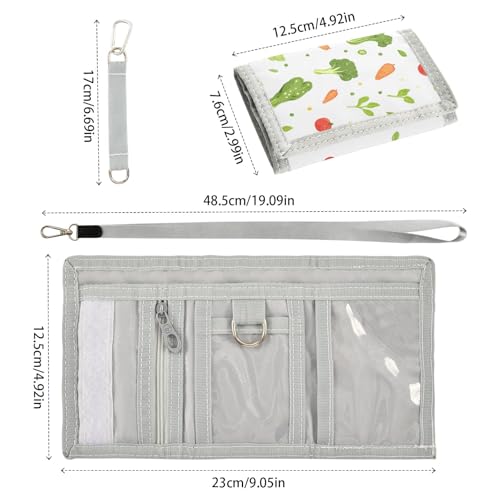 ALAZA Kids Wallets for Boys Girls Toddler Trifold Wallet Children Small Vegetables White with Zipper Coin Pocket3