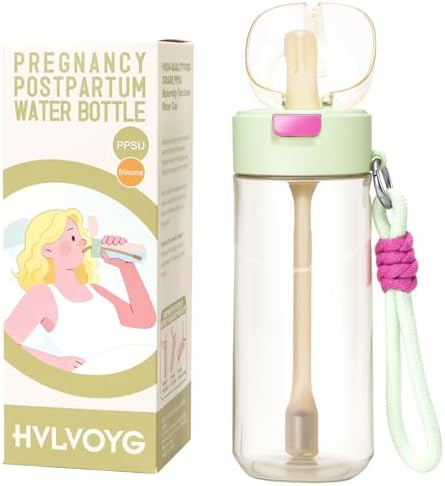 PPSU Pregnancy Water Bottle, Patented Leak-Proof, Anti-Choking, Designed Specifically for Postpartum, Bedridden, Postpartum Essentials, Heat Resistant to 180°C/356°F (17oz)