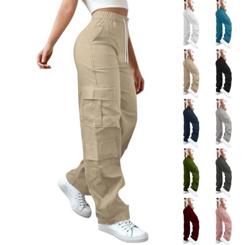 Cargo Pants For Women Baggy Cargo Pant Tactical Elastic High Waisted Stretchy Sweatpants Work Hiking...