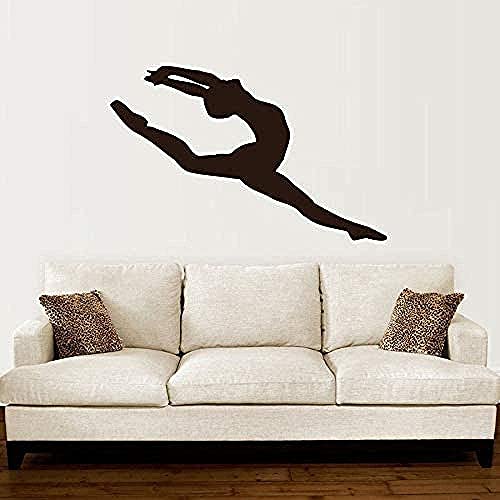 Pegatinas de vinilo para pared pegatinas creativas para colgar en la pared habilidades de ballet gimnasia rítmica sala de baile para niños dormitorio mural 89x57cm Cover