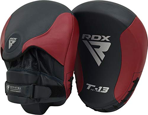 RDX Manoplas de Boxeo Paos Muay Thai Almohadilla Kalix Cuero MMA Kick Boxing Entrenamiento Artes Marciales Krav Maga Escudo Patada Gancho y Jab Karate Focus Pad