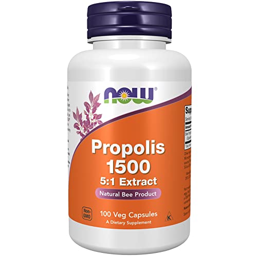 Now Foods, Propolis 1500 (5:1 Extrakt), Bienenpropolis, 100 Kapseln, Laborgeprüft, Sojafrei, Glutenfrei, Ohne Gentechnik