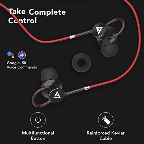 Image of Boult Audio Bassbuds Loop Wired in Ear Earphones with Mic with 12Mm Powerful Driver for Extra Bass with Customizable Ear Loop (Red)