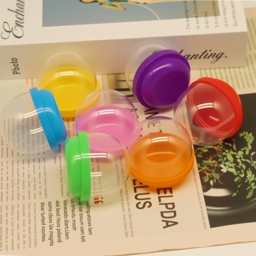 Image of 50 Pcs 51 mm / 2.0 Inch Flat-Bottomed Oval Capsules Translucent Empty Vending Machine Capsules Containers for Gumball Machines