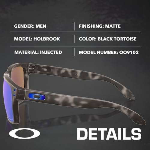 Oakley OO9102 HOLBROOK MATTE BLACK Frame – PRIZM SAPPHR IRID POLAR Lens, Polarized Square Shape Sunglasses with Official Eyewear Kit Bundle2